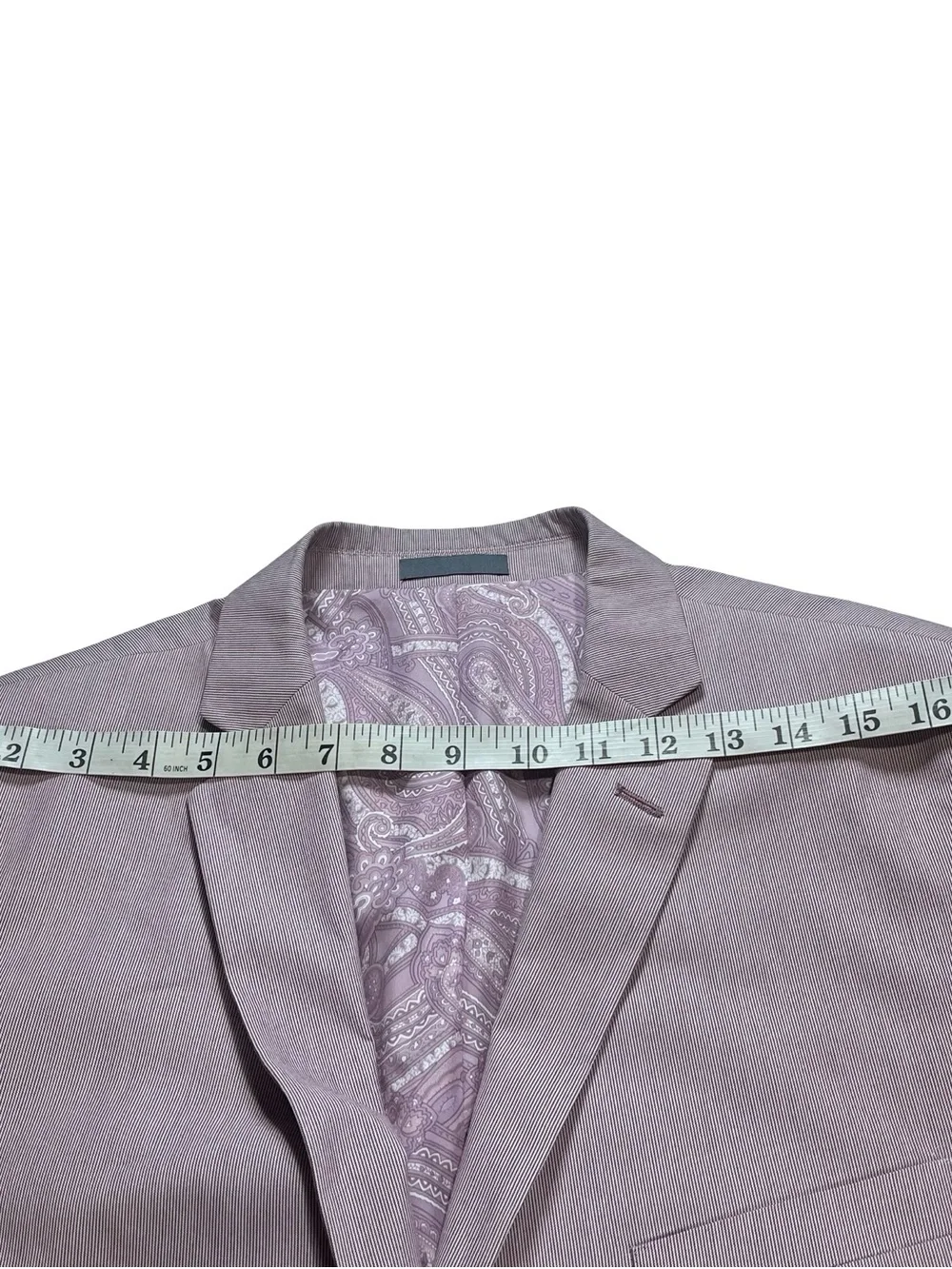 Madison Suit Jacket Sports Coat 2 Button Purple Pinstripe Sz 40R 100% Cotton